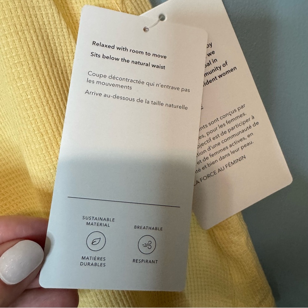 Athleta Wind Down Sleep Shorts in Lunaria Yellow. NWT. Waffle Knit. Size Small - Picture 6 of 12